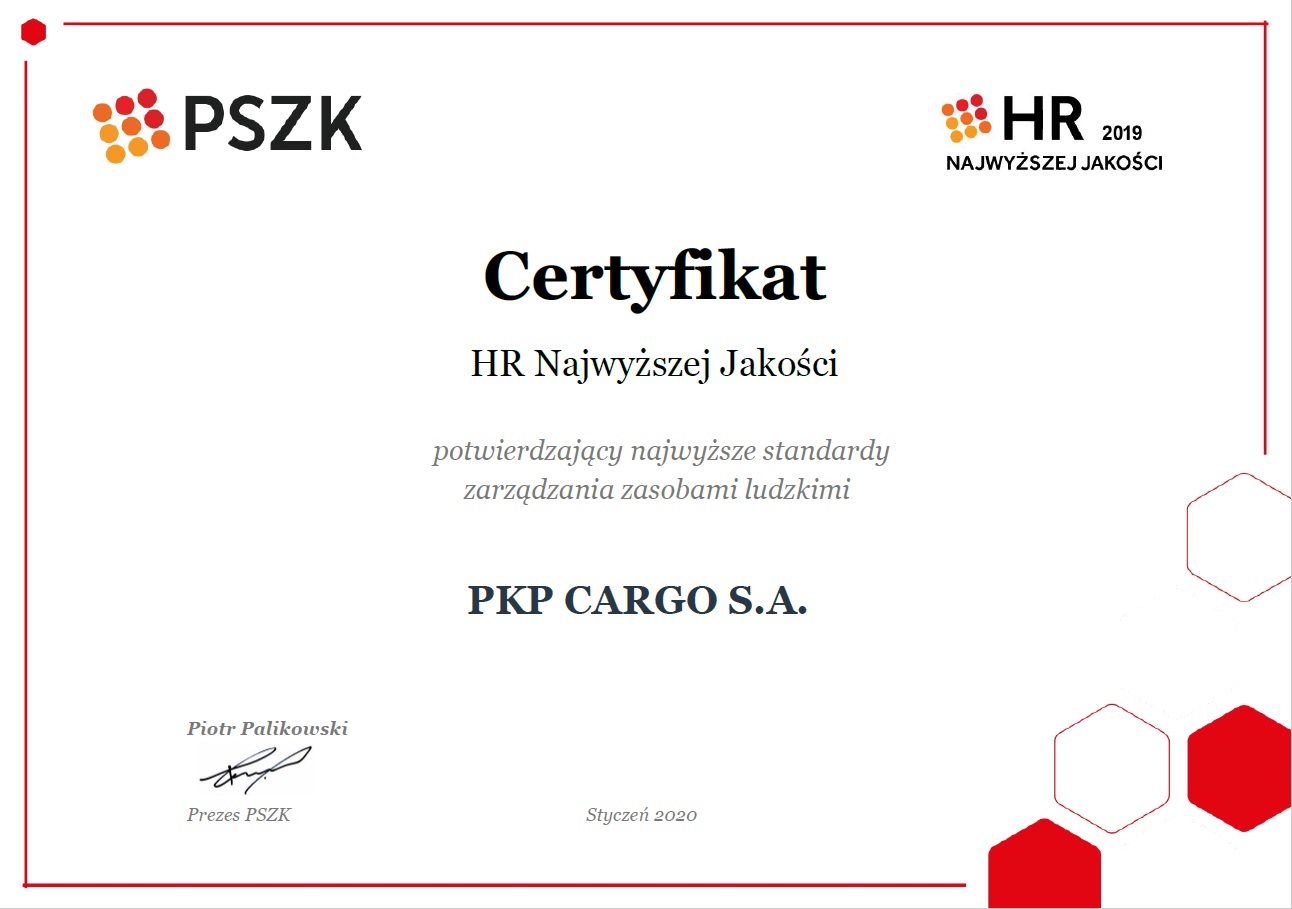 certyfikat HR
